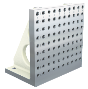 Angle plates, grey cast iron, wide with grid holes