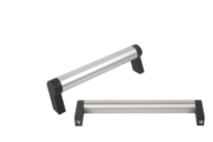 Tubular handles, aluminium with plastic grip legs, oblique