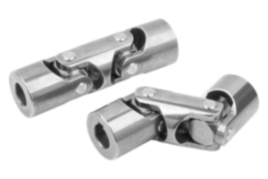 Cardan double joints, stainless steel, with plain bearing, similar to DIN 808