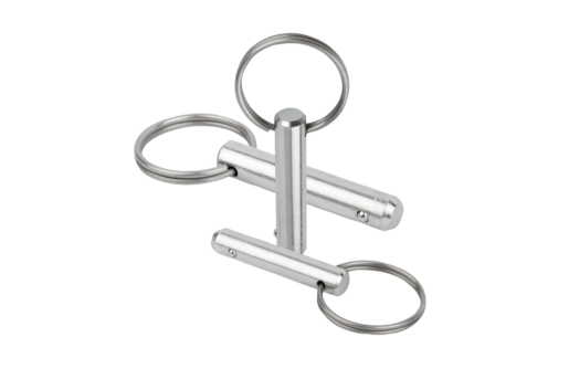 Axe de fixation en acier avec anneau porte-clés en inox