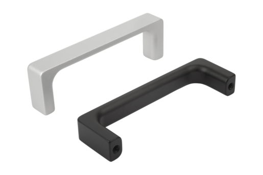 Empuñaduras curvas de aluminio estrechas con ancho invariable
