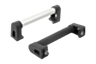 Empuñaduras de tubo de aluminio con punta de empuñadura de plástico, forma A