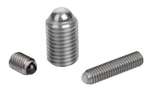Ball-end thrust screws without head stainless steel with full ball 