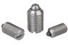 Spring plungers with slot and thrust pin, stainless steel, inch