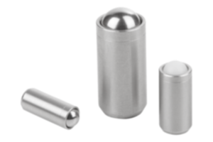 Spring plungers smooth version without collar, stainless steel