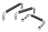 Empuñaduras curvas de acero inoxidable redondas con puente de conexión con envoltura de plástico