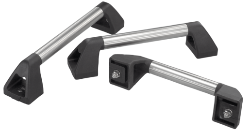 Tubular handles, stainless steel with plastic grip legs