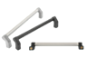 Empuñaduras de tubo de aluminio acodadas con punta de empuñadura de plástico