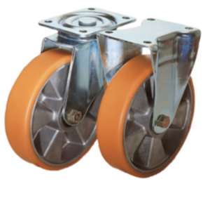 Rodillos guía y ruedas fijas de chapa de acero, versión media