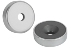 Magnets shallow pot with countersink hard ferrite