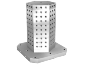 Torres de sujeción de fundición gris de 6 caras con perforaciones de retícula