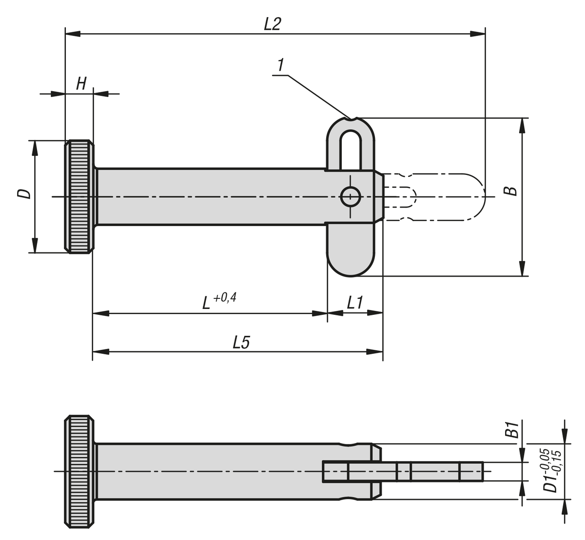Locking pins, steel with folding latch