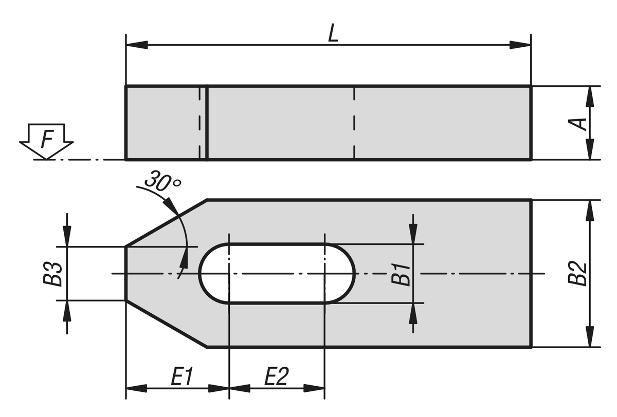 Hierros de sujeción planos similar a DIN 6314, acero y aluminio