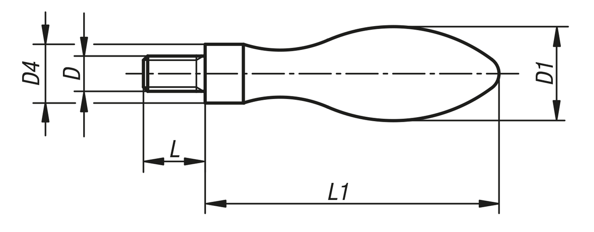 Empuñaduras bombeadas fijas similares a DIN 39, de acero