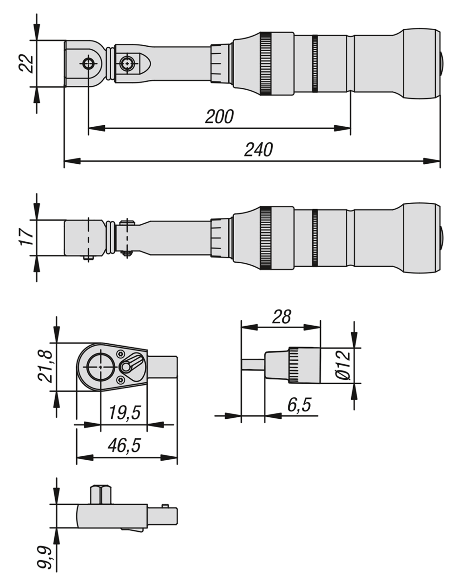 Torque wrench for 5-axis clamping system