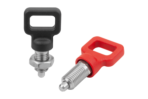 Doigt d'indexage en acier ou en inox avec poignée à œillet en plastique Doigt d'indexage en acier ou en inox avec poignée à œillet en plastique