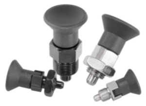 Doigt d'indexage en acier ou en inox modèle court avec bouton de manœuvre en plastique - inch Doigt d'indexage en acier ou en inox modèle court avec bouton de manœuvre en plastique - inch