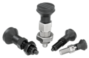 Doigts d’indexage en acier ou en inox avec bouton de manœuvre en plastique, avec couvercle Doigts d’indexage en acier ou en inox avec bouton de manœuvre en plastique, avec couvercle