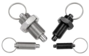 Doigt d'indexage en acier ou en inox sans embase avec anneau de traction en inox Doigt d'indexage en acier ou en inox sans embase avec anneau de traction en inox