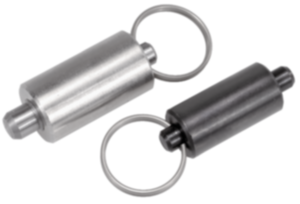 Doigt d'indexage en acier ou en inox modèle lisse sans embase avec anneau de traction en inox Doigt d'indexage en acier ou en inox modèle lisse sans embase avec anneau de traction en inox