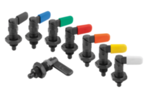 Cam-action indexing plungers with stop Cam-action indexing plungers with stop