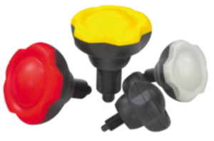 Doigt d’indexage en acier avec bouton étoile en plastique Doigt d’indexage en acier avec bouton étoile en plastique