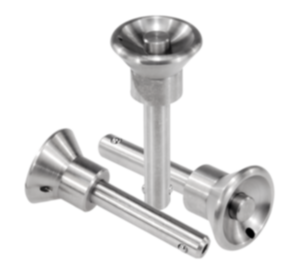 Ball lock pins with stainless steel mushroom grip Ball lock pins with stainless steel mushroom grip