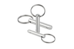 Locking pins, steel with stainless steel key ring Locking pins, steel with stainless steel key ring