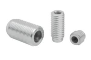 Lateral spring plungers with threaded sleeve, without thrust pin