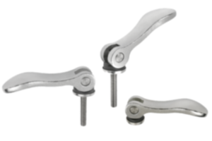 Cam levers, steel with internal and external thread, plastic-metal thrust washer and steel stud - inch Cam levers, steel with internal and external thread, plastic-metal thrust washer and steel stud - inch