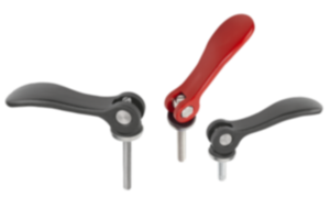 Cam levers, aluminium, adjustable with external thread, plastic-metal thrust washer and steel or stainless steel stud - inch Cam levers, aluminium, adjustable with external thread, plastic-metal thrust washer and steel or stainless steel stud - inch