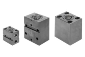 Vérin-bloc hydraulique avec racleur métallique à double / simple effet avec rappel par ressort Vérin-bloc hydraulique avec racleur métallique à double / simple effet avec rappel par ressort