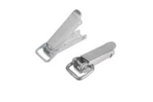 Grenouillères en acier ou en inox avec étrier de serrage, trous de fixation cachés Grenouillères en acier ou en inox avec étrier de serrage, trous de fixation cachés