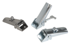 Grenouillères en acier ou en inox avec étrier en tôle jusqu’à 1 000 N, réglables, trous de fixation visibles, modèle court Grenouillères en acier ou en inox avec étrier en tôle jusqu’à 1 000 N, réglables, trous de fixation visibles, modèle court