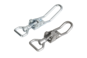 Grenouillères en acier ou en inox avec étrier de serrage triangulaire jusqu’à 6 500 N, réglables, trous de fixation visibles Grenouillères en acier ou en inox avec étrier de serrage triangulaire jusqu’à 6 500 N, réglables, trous de fixation visibles