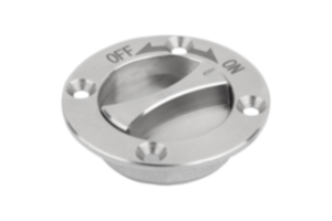 Verrou quart de tour en inox avec poignée encastrée Verrou quart de tour en inox avec poignée encastrée
