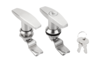Verrous quart de tour en inox avec poignée en T 1.4301, verrouillables, diamètre du boîtier 32 mm Verrous quart de tour en inox avec poignée en T 1.4301, verrouillables, diamètre du boîtier 32 mm