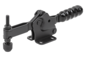 Toggle clamps, steel, black, horizontal with horizontal foot and adjustable clamping spindle Toggle clamps, steel, black, horizontal with horizontal foot and adjustable clamping spindle
