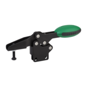 Toggle clamps horizontal with straight foot and adjustable clamping spindle Toggle clamps horizontal with straight foot and adjustable clamping spindle