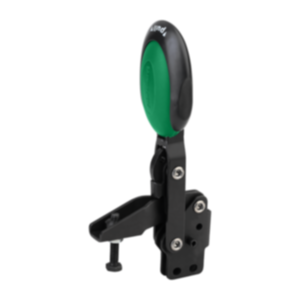 Toggle clamps vertical with safety interlock with straight foot and adjustable clamping spindle Toggle clamps vertical with safety interlock with straight foot and adjustable clamping spindle