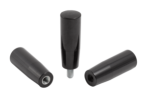 Poignées coniques en plastique (thermodurcissable), insert fileté en acier zingué Poignées coniques en plastique (thermodurcissable), insert fileté en acier zingué