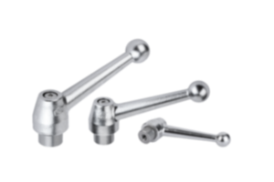 Manettes indexables en inox, polies par électrolyse, avec taraudage, insert fileté en inox - inch Manettes indexables en inox, polies par électrolyse, avec taraudage, insert fileté en inox - inch