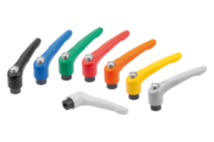Clamping levers, die-cast zinc with internal thread and protective cap, threaded insert black oxidised steel - inch Clamping levers, die-cast zinc with internal thread and protective cap, threaded insert black oxidised steel - inch