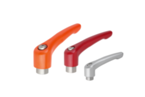 Manettes indexables en zinc injecté haute pression avec taraudage, satinées mates, insert fileté en inox Manettes indexables en zinc injecté haute pression avec taraudage, satinées mates, insert fileté en inox