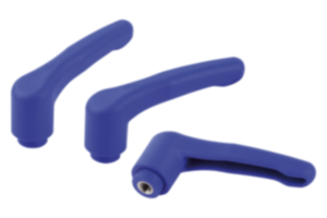 Clamping levers, plastic, visually detectable with internal thread, threaded insert stainless steel