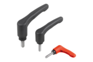 Clamping levers ECO, plastic with external thread, threaded insert stainless steel