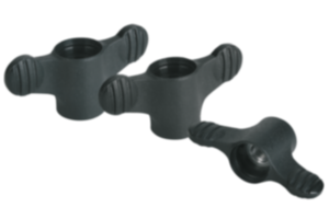 Wing grips with tapped through bush Wing grips with tapped through bush