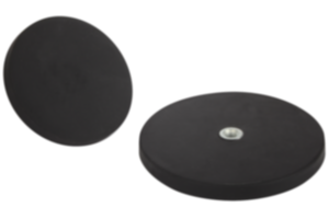 Aimant plat avec taraudage en NdFeB, avec revêtement de protection en caoutchouc Aimant plat avec taraudage en NdFeB, avec revêtement de protection en caoutchouc