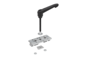 Profile slider with clamping lever Profile slider with clamping lever