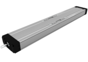 Linear actuator axle with ball screw drive and two profile guide rails Linear actuator axle with ball screw drive and two profile guide rails